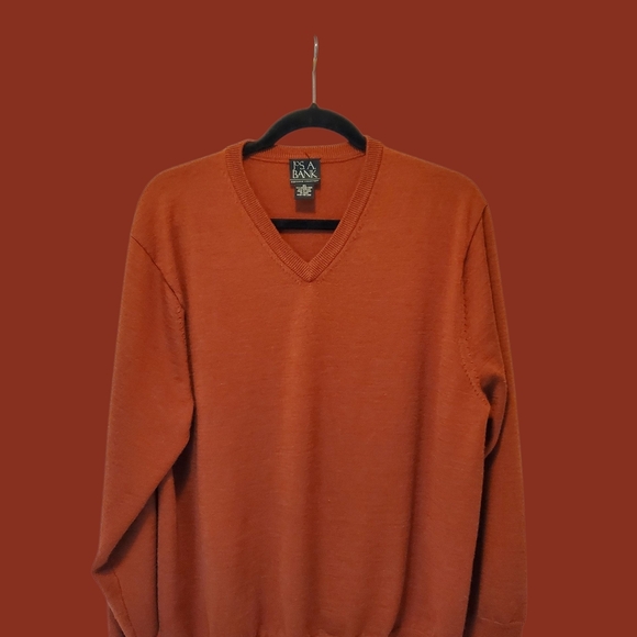 Jos. A. Bank V-Neck Sweater in Burnt Orange Size Xl - Picture 3 of 5